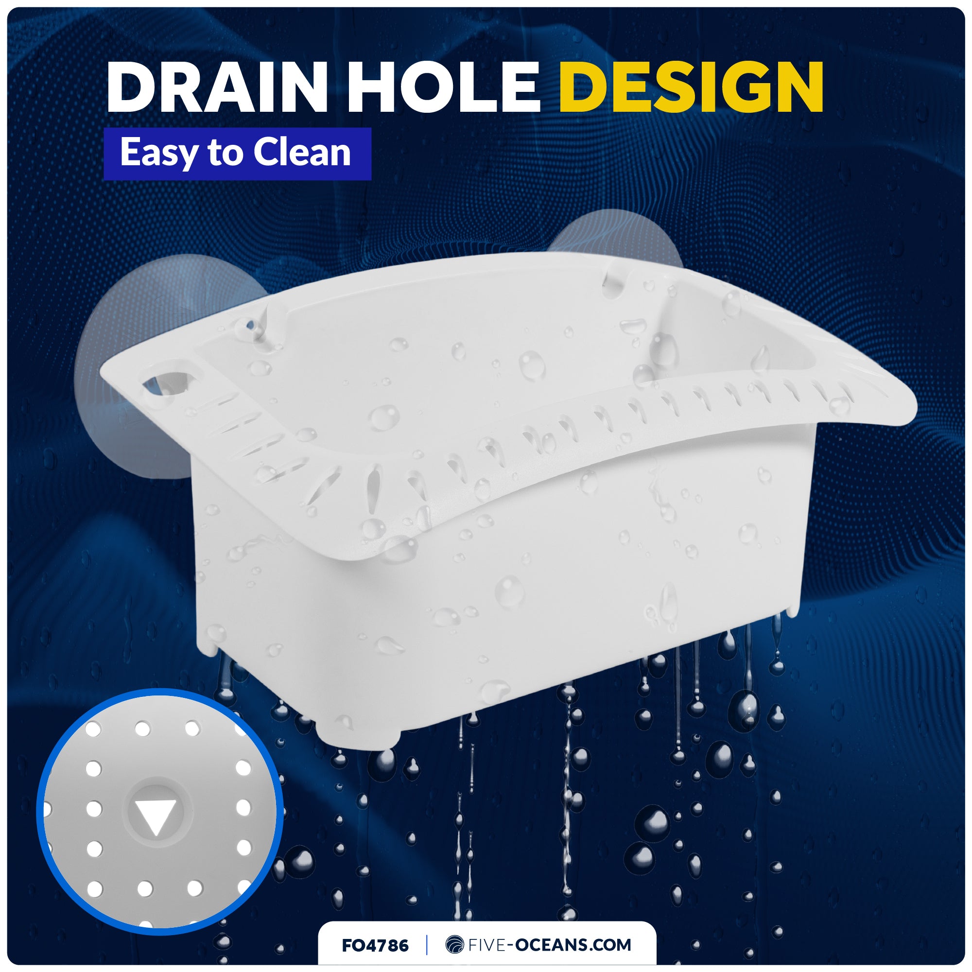 Boat Storage Caddy Organizer with Drainage, Knife, Plier & 26 Lure Holders, White - FO4786 - Five Oceans