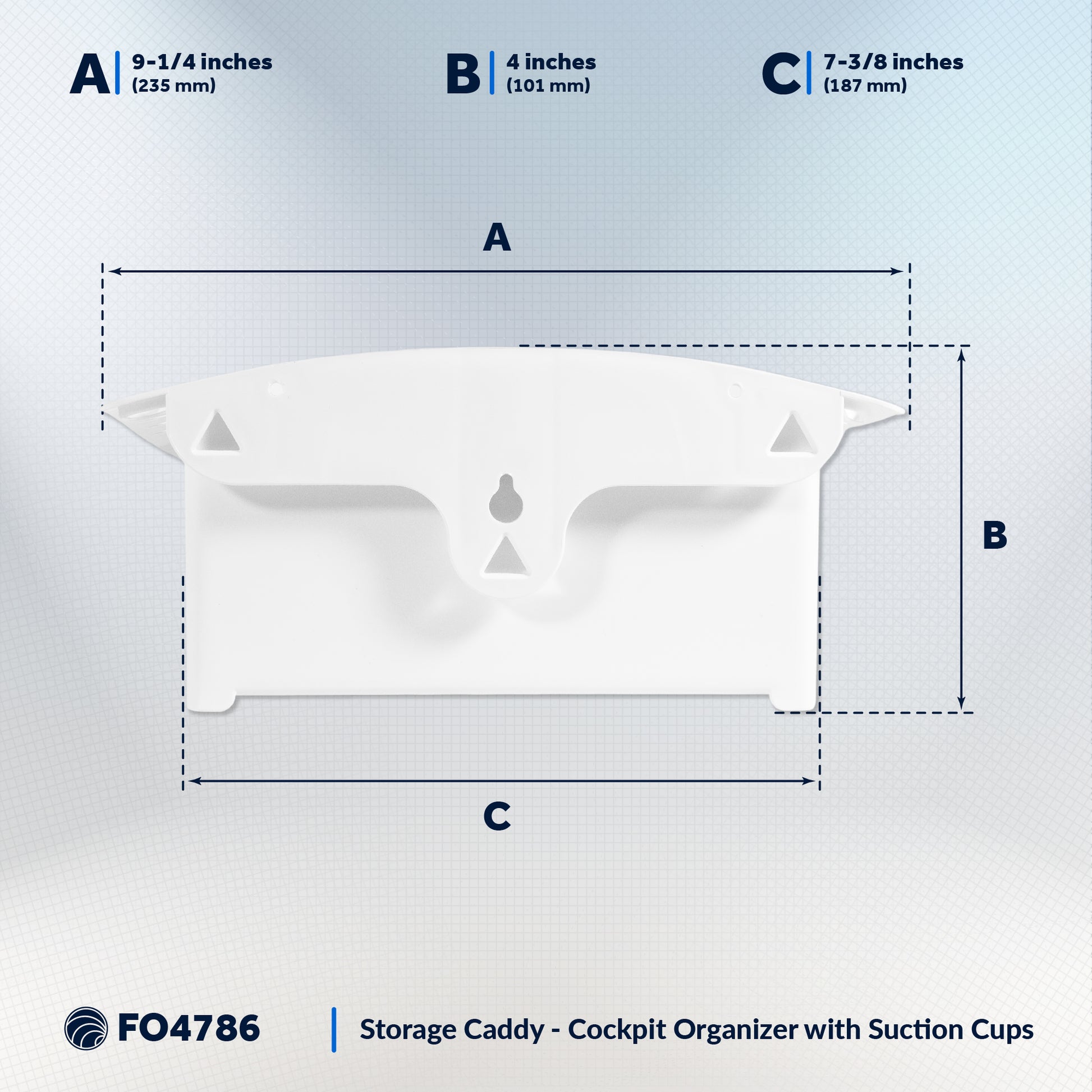 Boat Caddy Organizer with Drainage, Knife, Plier & 26 Lure Holders, White - FO4786 - Five Oceans