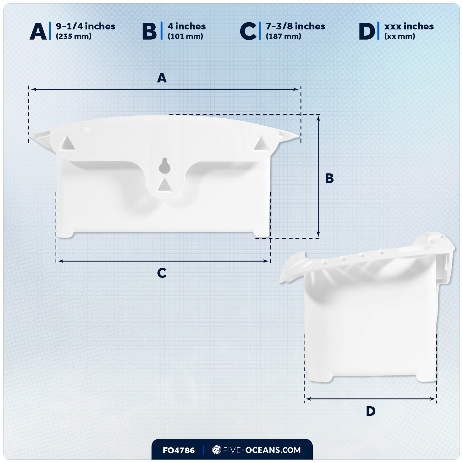 Boat Storage Caddy Organizer with Drainage, Knife, Plier & 26 Lure Holders, White - FO4786 - Five Oceans