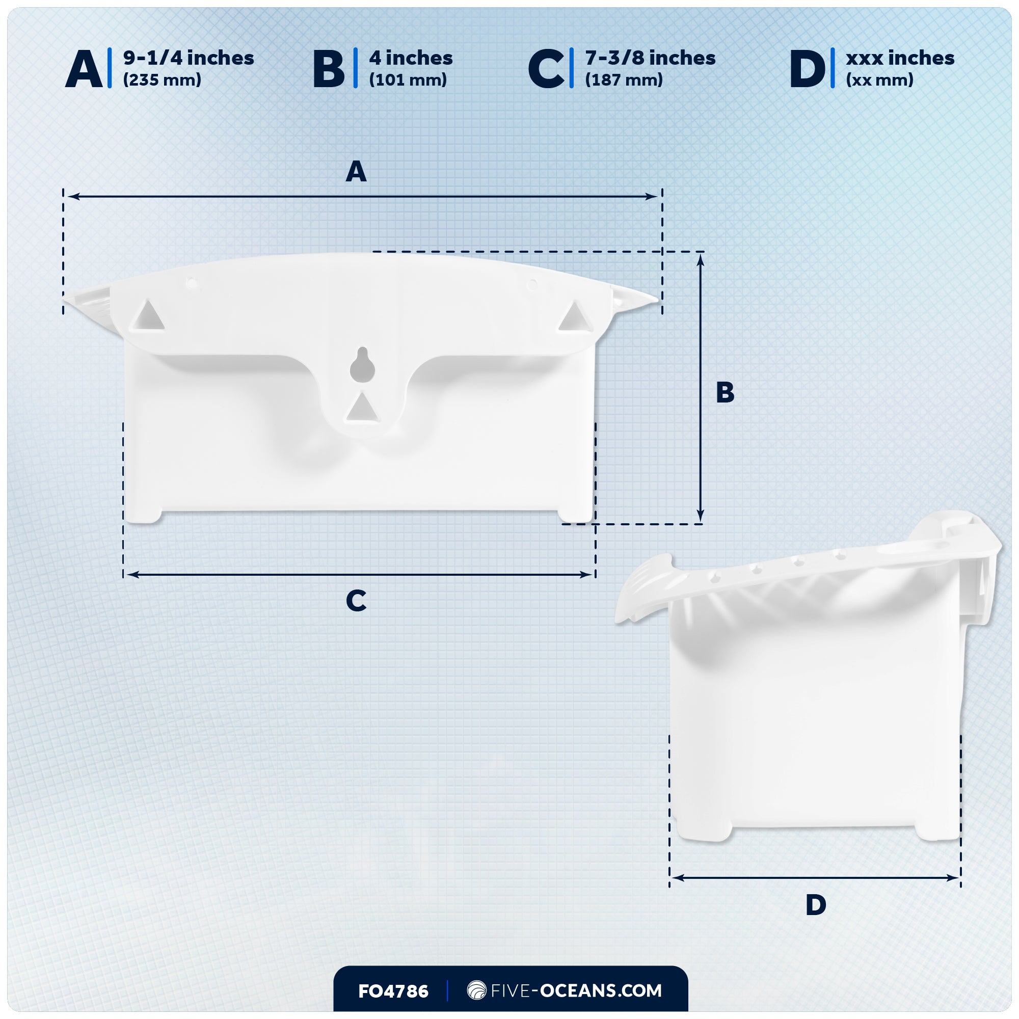 Boat Storage Caddy Organizer with Drainage, Knife, Plier & 26 Lure Holders, White - FO4786 - Five Oceans