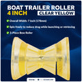 4" Trailer Bow Roller, Clear Yellow - FO4788 - Five Oceans