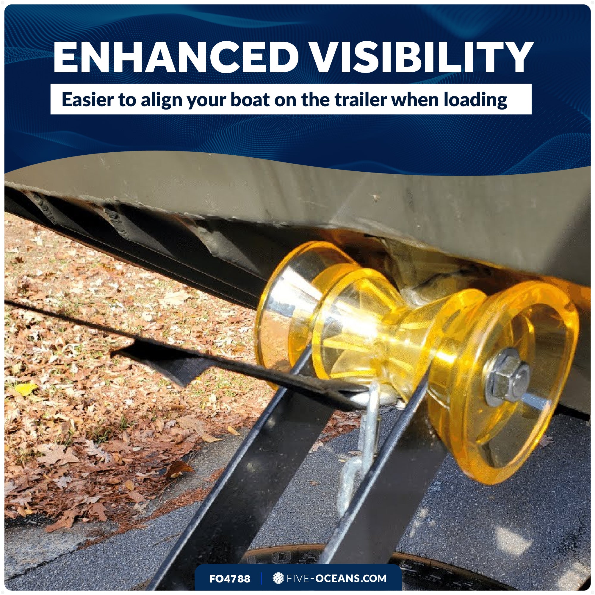 4" Boat Trailer Roller - Clear Yellow - FO4788