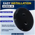 4" Deck Plate, Round Screw-in, Black - FO4790 - Five Oceans