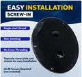 Deck Plate, Round Screw-in, Black - Five Oceans