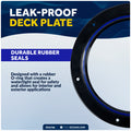 4" Deck Plate, Round Screw-in, Black - FO4790 - Five Oceans