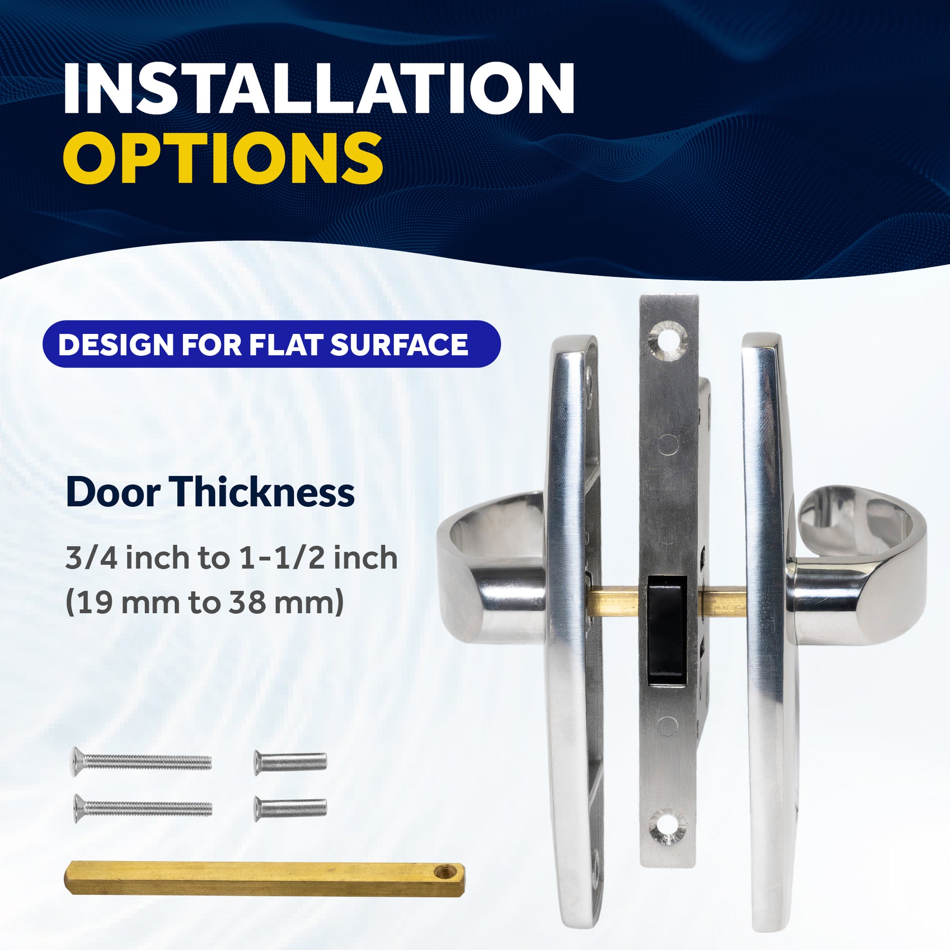Magnetic Door Latch Lock Set, Stainless Steel - FO4796 - Five Oceans