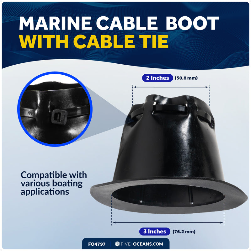 2" (50mm) Cable Boot with Tie - FO4797 - Five Oceans