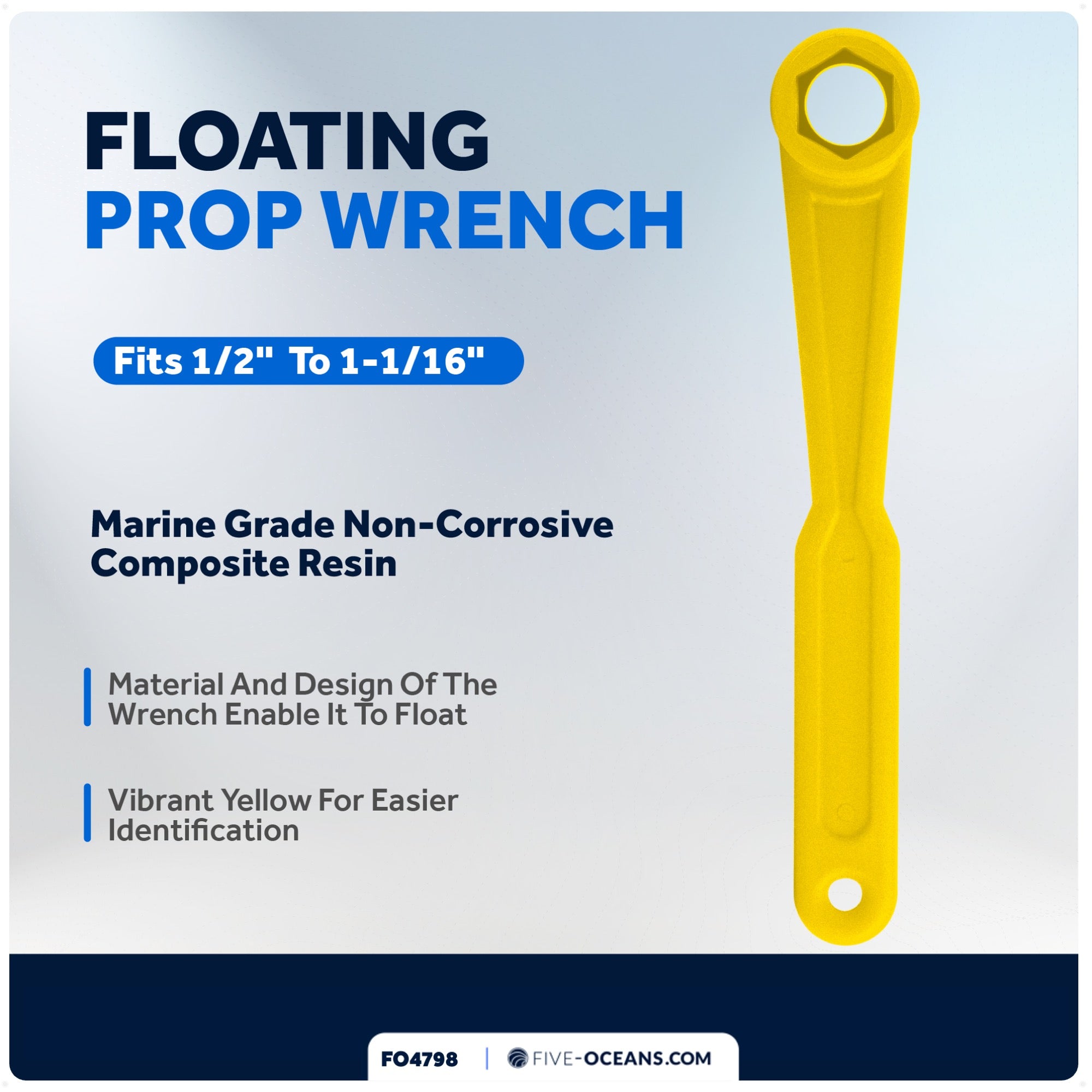 Universal Floating Yellow Prop Wrench Kit with Multiple Sockets - FO4798 - Five Oceans