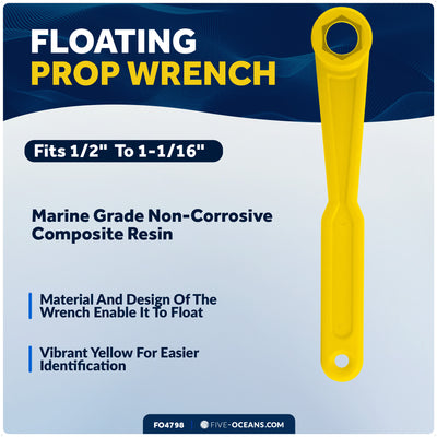 Universal Floating Prop Wrench Kit with Multiple Sockets, Yellow - FO4798 - Five Oceans