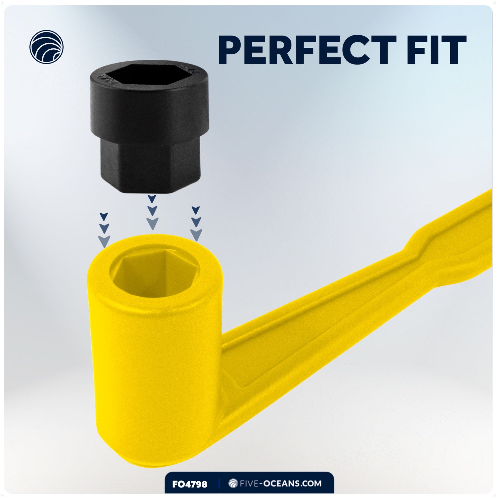 Universal Floating Yellow Prop Wrench Kit with Multiple Sockets - FO4798 - Five Oceans