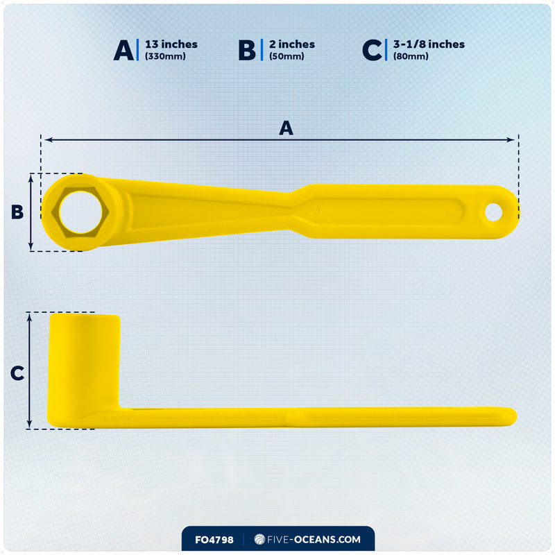 Universal Floating Prop Wrench Kit with Multiple Sockets, Yellow - FO4798 - Five Oceans
