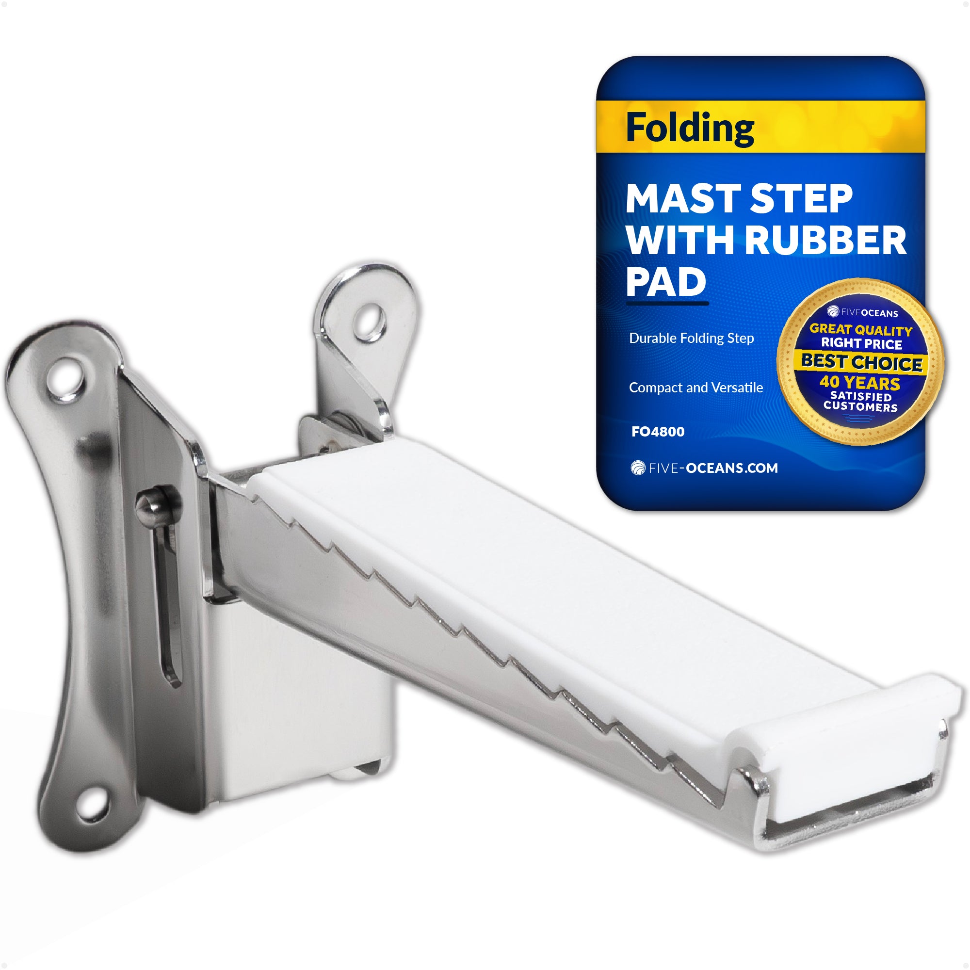 Folding Mast Step with Rubber Pad - FO4800 - Five Oceans