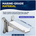 Folding Mast Step, Stainless Steel with Rubber Pad - FO4800 - Five Oceans