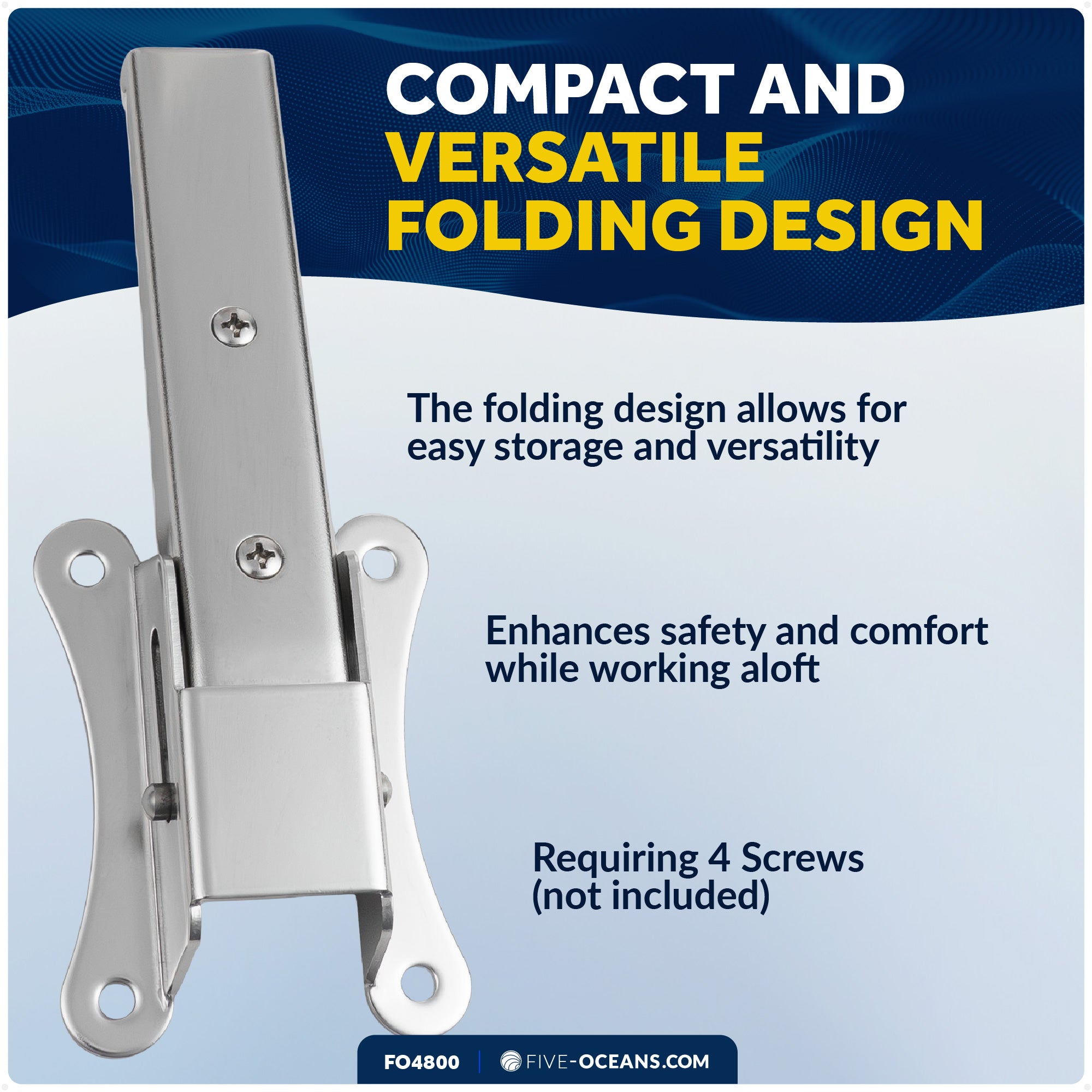 Folding Mast Step with Rubber Pad - FO4800