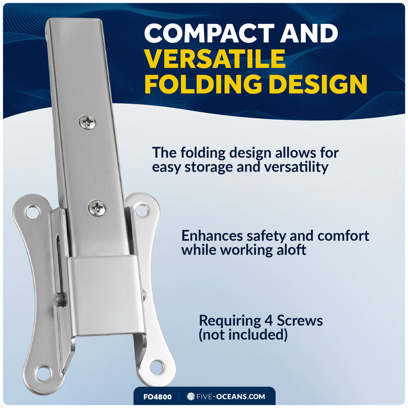 Folding Mast Step, Stainless Steel with Rubber Pad - FO4800 - Five Oceans