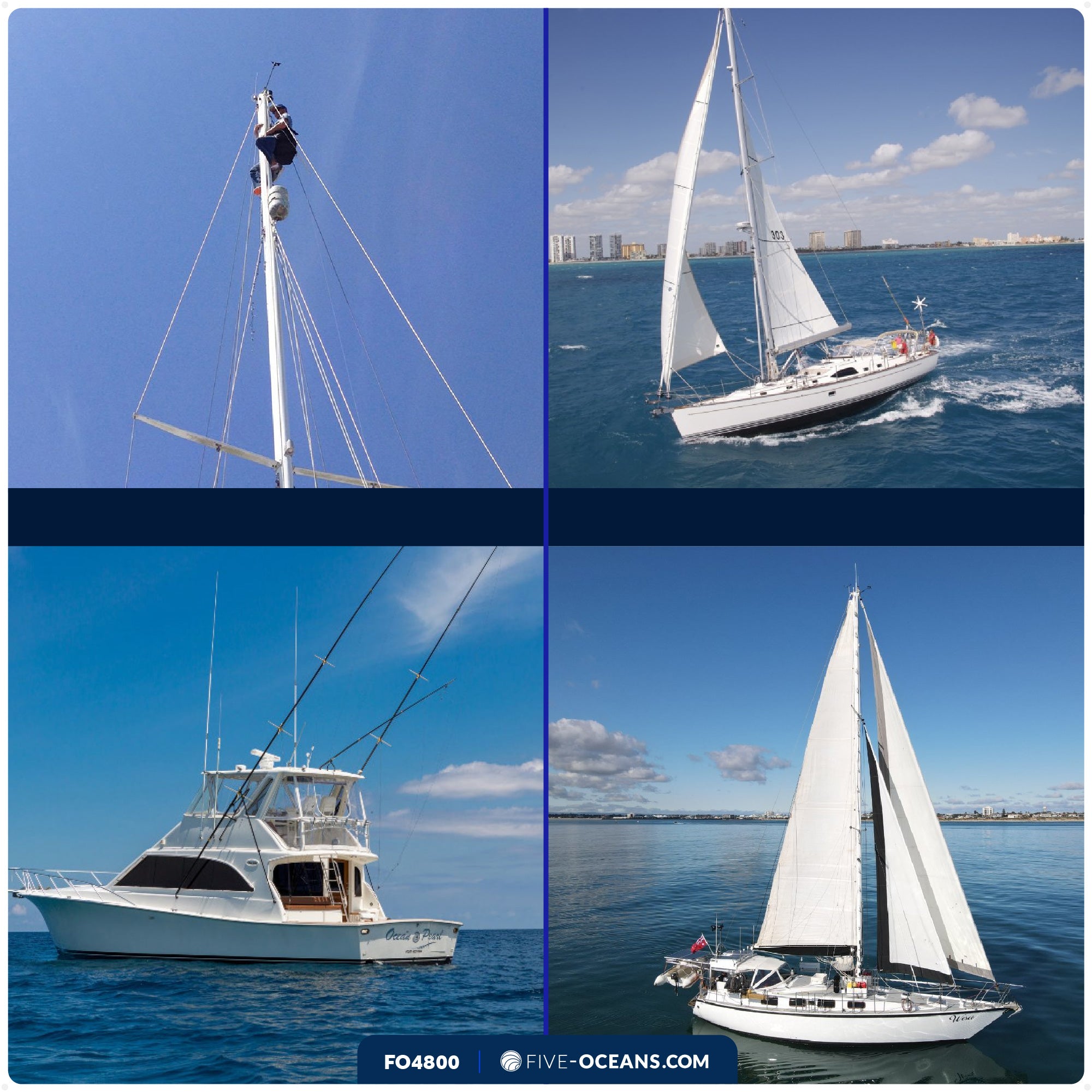 Folding Mast Step with Rubber Pad - FO4800