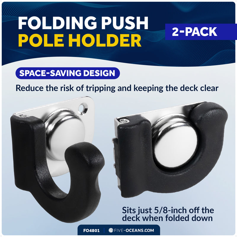 Folding Pole Storage Holder for Hooks & Paddles, 2-Pack - FO4801 - Five Oceans