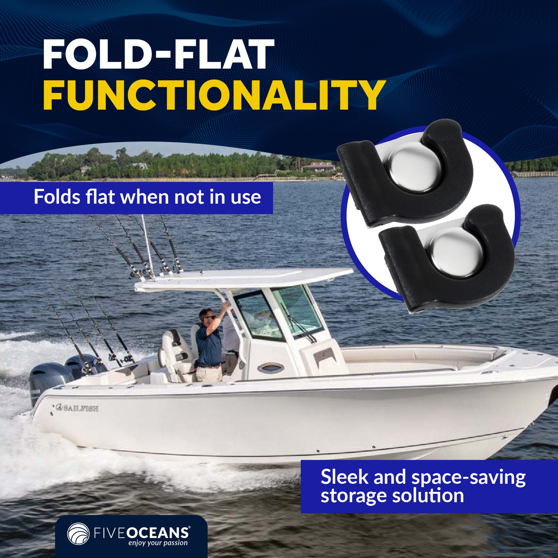 Folding Push Pole Holder - 2-Pack - FO4801 - Five Oceans