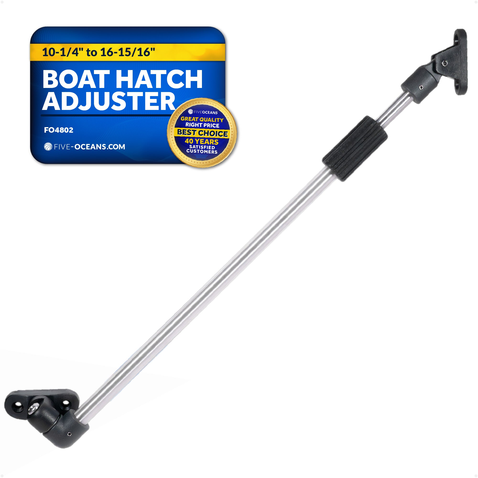 Stainless Steel Boat Hatch Lid Support, 10-1/4" to 16-15/16" ((260mm-430mm),  1/2" (13mm) Tube Diameter - FO4802 - Five Oceans