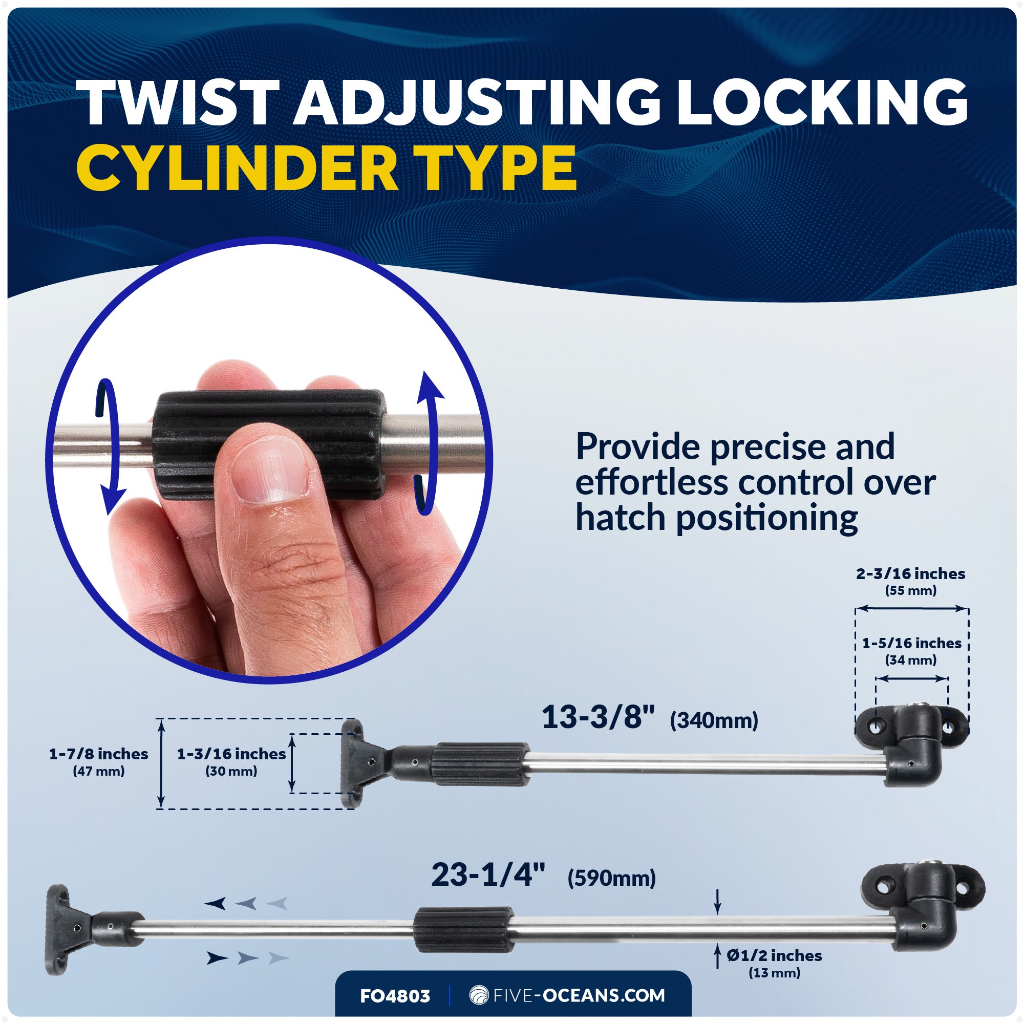 Hatch Lid Support, Extends 13-3/8" to 23-1/4" - FO4803