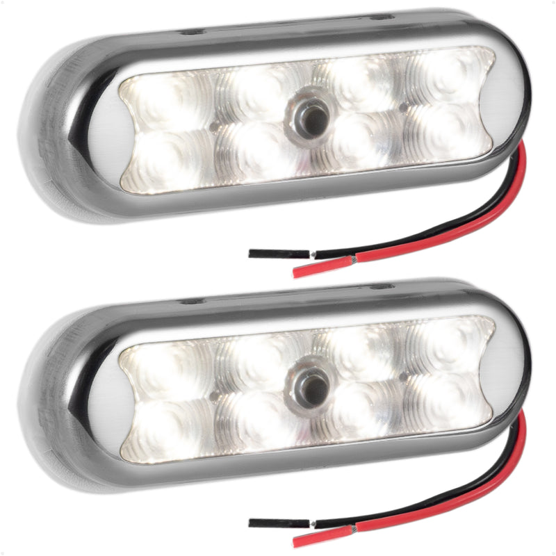 LED Bimini Top Light, Warm White, Surface-Mount Push On/Off Switch, 12V, 2-Pack