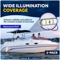 LED Bimini Top Light, Warm White, Surface-Mount Push On/Off Switch, 12V, 2-Pack