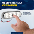 LED Bimini Top Light, Warm White, Surface-Mount Push On/Off Switch, 12V, 2-Pack