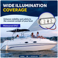 LED Bimini Top Light, Warm White, Surface-Mount, Push On/Off Switch, 12V