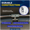 LED Bimini Top Light, Warm White, Surface-Mount, Push On/Off Switch, 12V