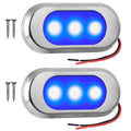 LED Surface-Mount Ultra-Flat Courtesy Light – Oculus Style, Blue, 12V, 2-Pack
