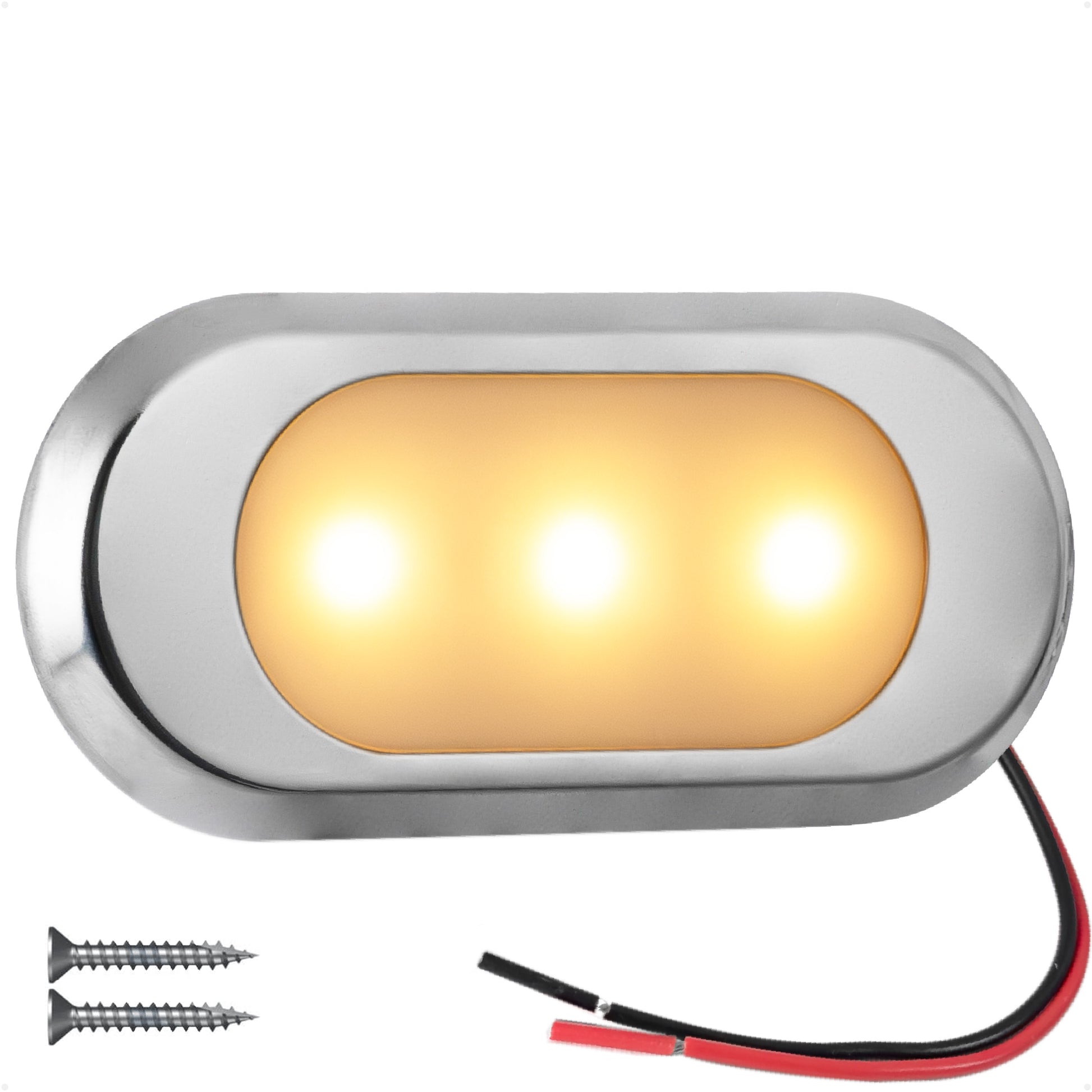 LED Surface-Mount Ultra-Flat Courtesy Light - Oculus Style, Warm White, 12V - FO4806 - Five Oceans