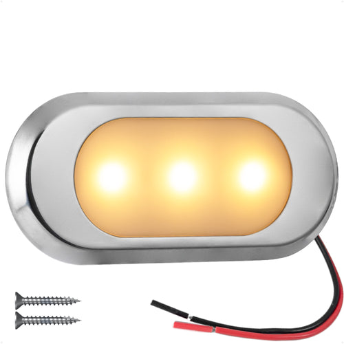 LED Surface-Mount Ultra-Flat Courtesy Light - Oculus Style, Warm White, 12V