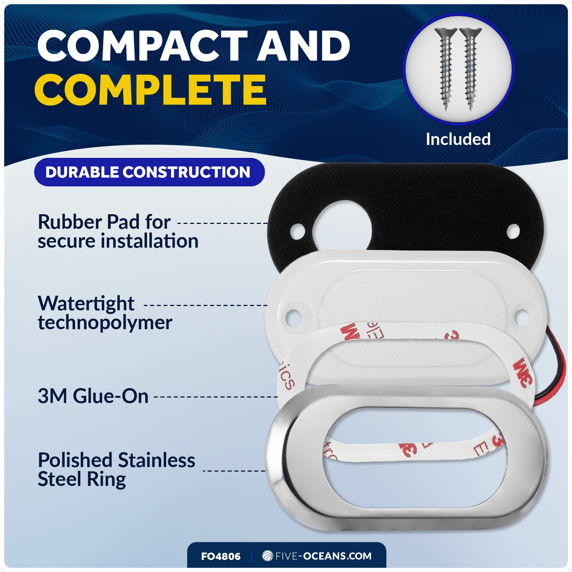 Ultra-Flat Courtesy Light - Oculus Style, Warm White - FO4806 - Five Oceans