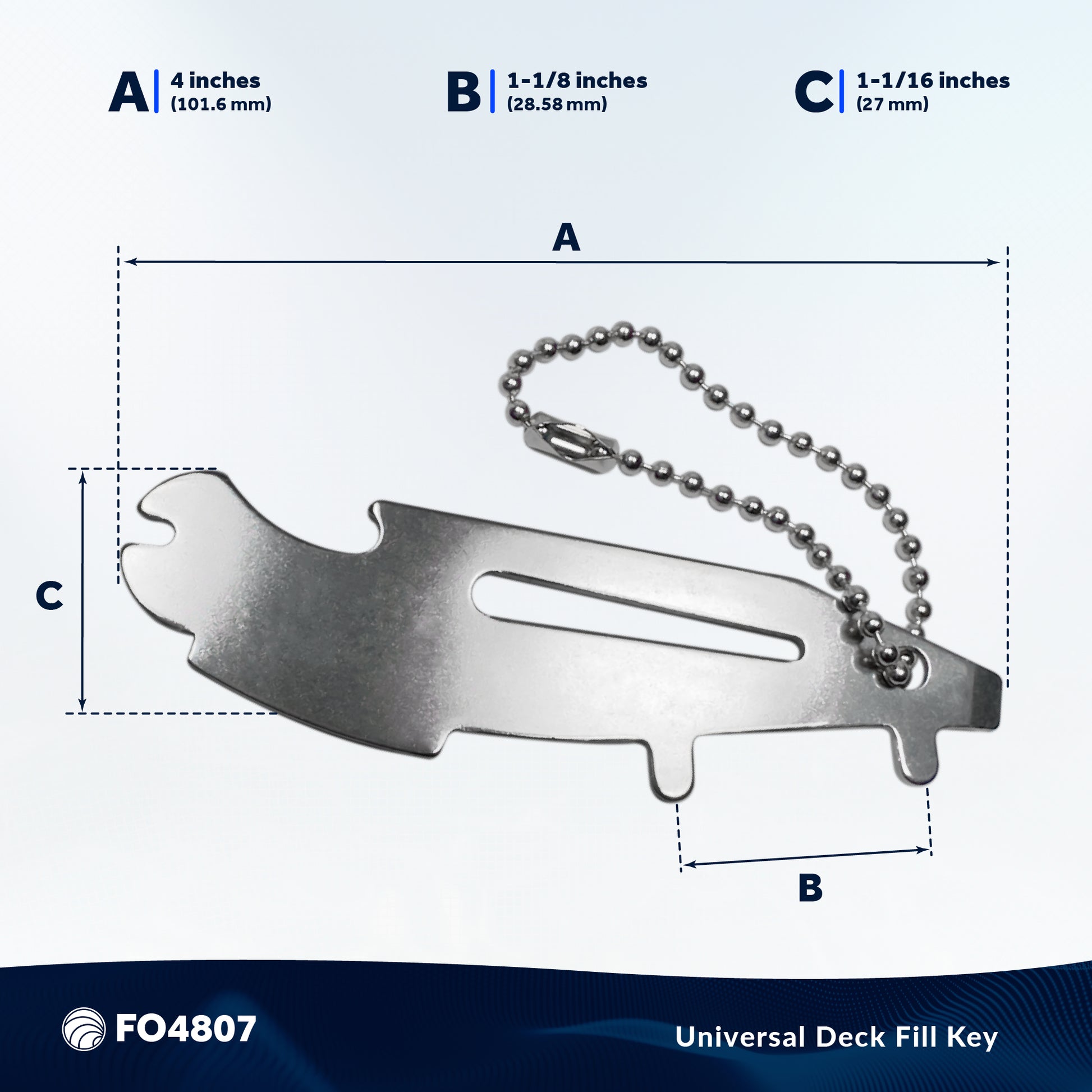 Universal Deck Fill Keys, 2-Pack - FO4807 - Five Oceans