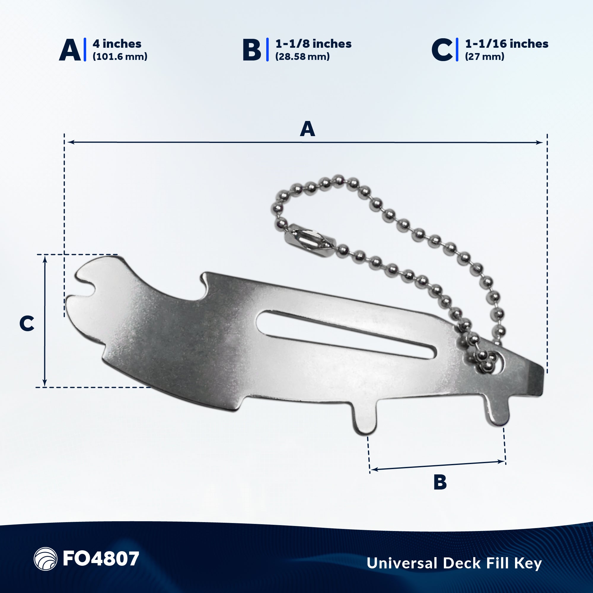 Universal Deck Fill Keys - FO4807 - Five Oceans