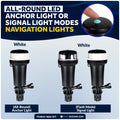 LED Bi-Color & Anchor Navigation Light Kit, Rail Mount, Fold-Down - FO4824-4826-KIT - Five Oceans