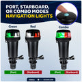 LED Bi-Color Navigation Light, Rail Mount, Fold-Down, Portable, 2NM - FO4824 - Five Oceans