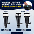 LED Anchor Navigation Light, Fold-Down, Rail Mount, Battery-Powered - 2NM - FO4826 - Five Oceans