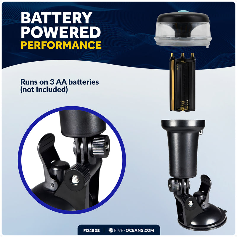 LED Anchor Navigation Light with Suction Cup, Battery-Powered - 2NM - FO4828 - Five Oceans