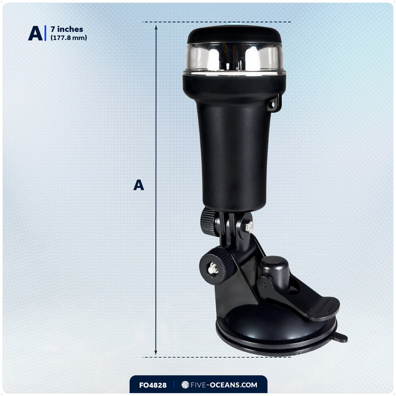 LED Anchor Navigation Light with Suction Cup, Battery-Powered - 2NM - FO4828 - Five Oceans