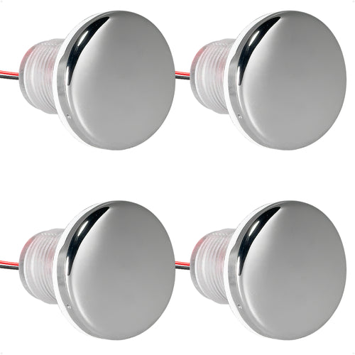1-5/16" Round LED Thru-Hull Livewell / Courtesy Light, Warm White 16LM, 12V, 4-Pack