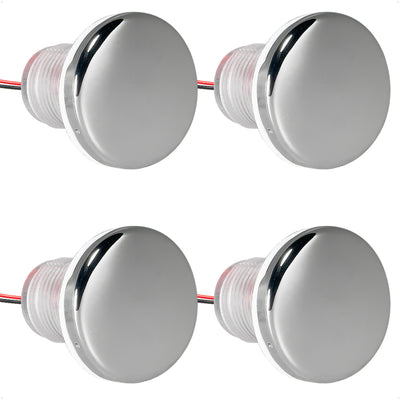 1-5/16" Round LED Thru-Hull Livewell / Courtesy Light, 12V, 4-Pack - Five Oceans