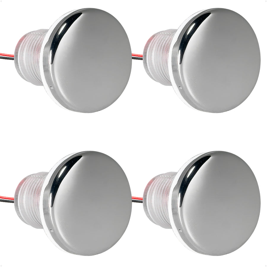 1-5/16" Round LED Thru-Hull Livewell / Courtesy Light, 12V, 4-Pack - Five Oceans