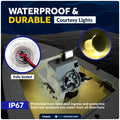 1-5/16" Round LED Thru-Hull Livewell / Courtesy Light, Warm White 16LM, 12V, 4-Pack - FO4832 - Five Oceans