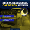 1-5/16" Round LED Thru-Hull Livewell / Courtesy Light, Warm White 16LM, 12V, 4-Pack - FO4832 - Five Oceans