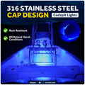 1-5/16" Round LED Thru-Hull Livewell / Courtesy Light, Blue 3LM, 12V, 4-Pack - FO4834 - Five Oceans