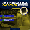 1-5/16" Square LED Thru-Hull Livewell / Courtesy Light, Warm White 16LM, 12V, 4-Pack - FO4836 - Five Oceans