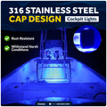 1-5/16" Square LED Thru-Hull Livewell / Courtesy Light, Blue 3LM, 12V, 4-Pack - FO4838 - Five Oceans
