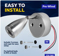 LED Reading Light with USB-C, Touch Dimmer, Aluminum Housing, 200LM, 10-28V DC - Five Oceans