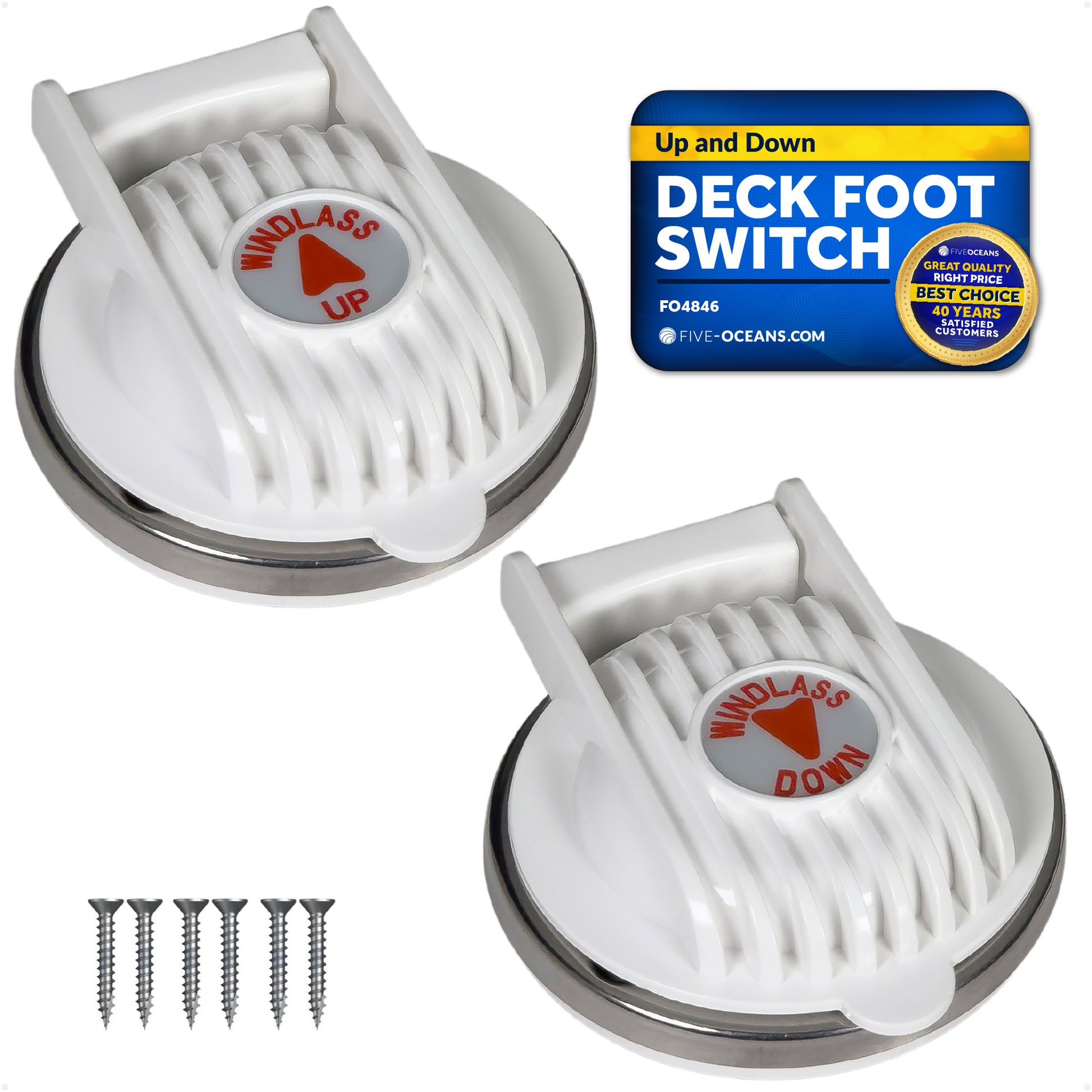 Boat Anchor Windlass Up/Down Foot Switch, 5A, IP66 Waterproof, 12-24V DC - FO4846 - Five Oceans
